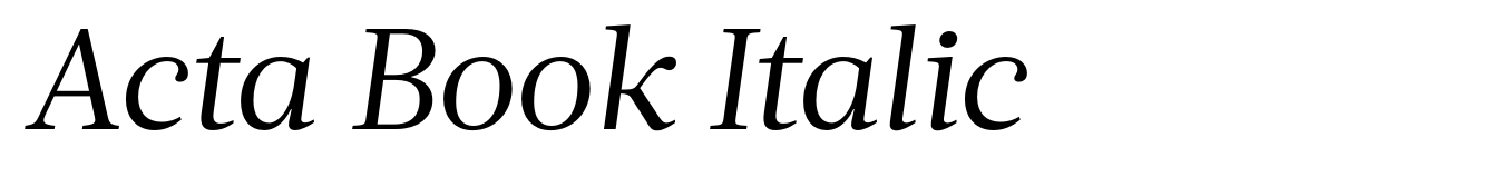 Acta Book Italic